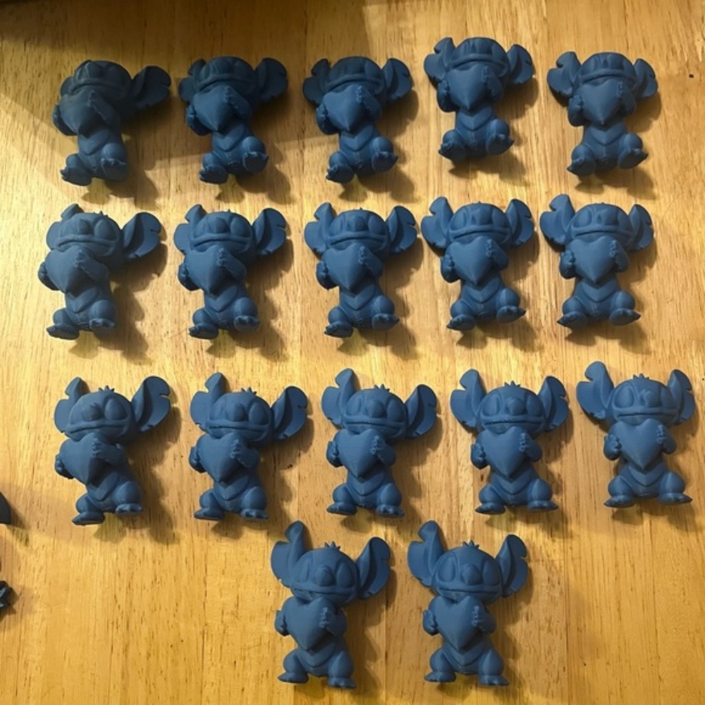 Stitch Blue Figurines Set made with 3D Printer Bundle of 17